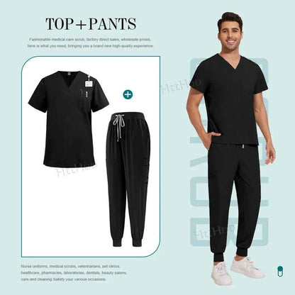 Unisex Nurse Scrubs Suit - Top & Pants