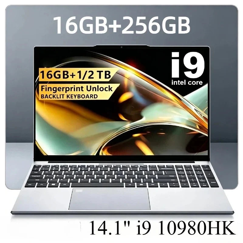 Intel Core i9 10980HK 14.1 Inch Pro Laptop 8C 16T 2.4 5.3GHz 16MB 45W 32GB RAM 2TB M.2 SSD Gaming Notebook Fast New Black