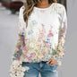 3D Flower Print Y2K Sweatshirt - Women's Fashion