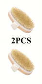 Natural Bristle Shower Brush | Gentle Exfoliating & Skin Renewal | Home Spa Massager | Perfect for Back Scrubbing & Body Care
