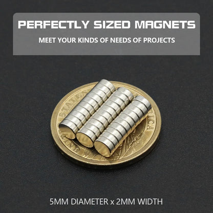 Super Powerful round Neodymium Magnet NdFeB N35 Strong Permanent Magnetic Imans for Refrigerator Various Sizes 2x2/4x2/5x1/6x2/8
