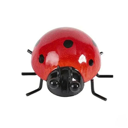 New Arrivals Set of 4 Metal Garden Wall Art Decorative Cute Ladybugs Outdoor Wall Sculptures Metal Ladybug Garden Decorations