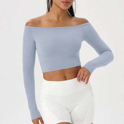 Off Shoulder Long Sleeve Yoga Top