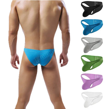 Wrinkle Large Size Briefs High Elastic Ice Silk Man Underwear