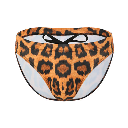 Swimsuit Men Swim Briefs Sexy Swimwear Bikini Leopard Beachwear Pool Party Sunbathing Low Rise Underwear Slips hombre Elastic