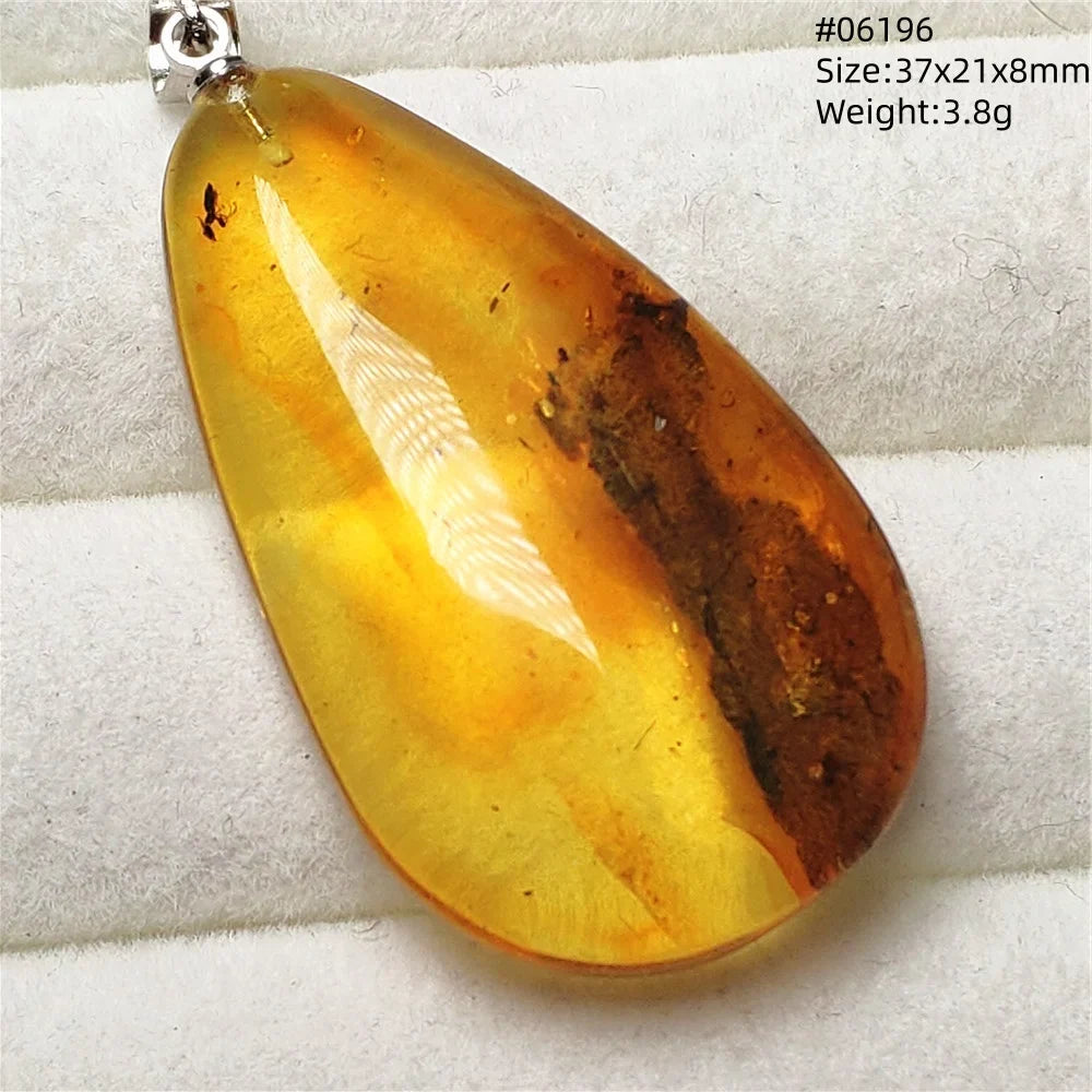 Natural Amber Pendant From Baltic Flower Yellow Amber Water Drop Women Men Jewelry Reiki Stone Women Men AAAAAAA