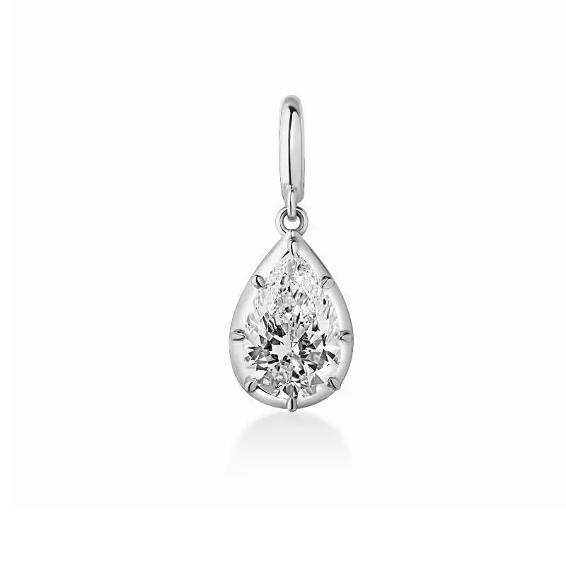 Minimalist Women's Geometric White Zircon Necklace Thin Bead Chain Pendant Non-fading for Casual Wear Birthday Gift