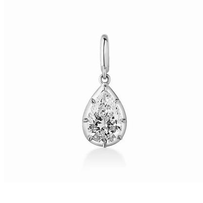 Minimalist Women's Geometric White Zircon Necklace Thin Bead Chain Pendant Non-fading for Casual Wear Birthday Gift