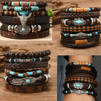 Vintage Casual 6 Pc/set Handmade Men Women Bracelets