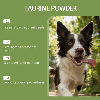 Dog Taurine Powder Easy-To-Mix Support Cognitive Health Enhance Hair Radiance Improve Heart Wellness Pet Nutritional Supplements