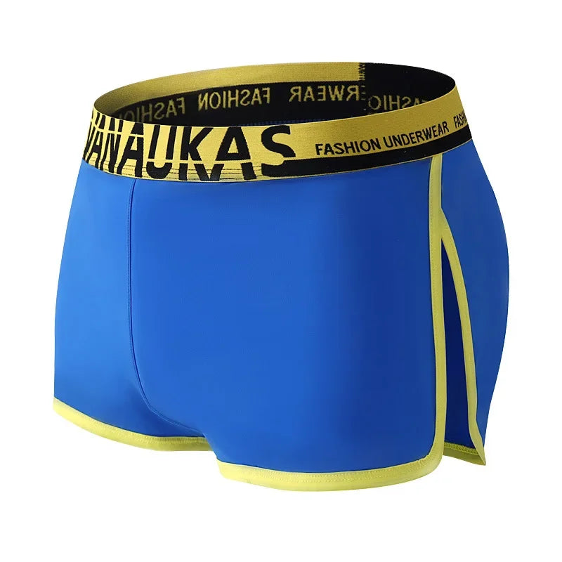 Men's Ice Silk Boxer Shorts Homewear Breathable Wide Side Arrow Pants