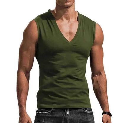 Men's Summer Cotton V-Neck Gym Tank Top
