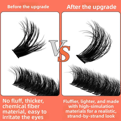80D-100D 8D Fluffy Cluster Lash Extensions D Curl Mixed Tray Soft Reusable DIY Individual Lashes For Home Beginners