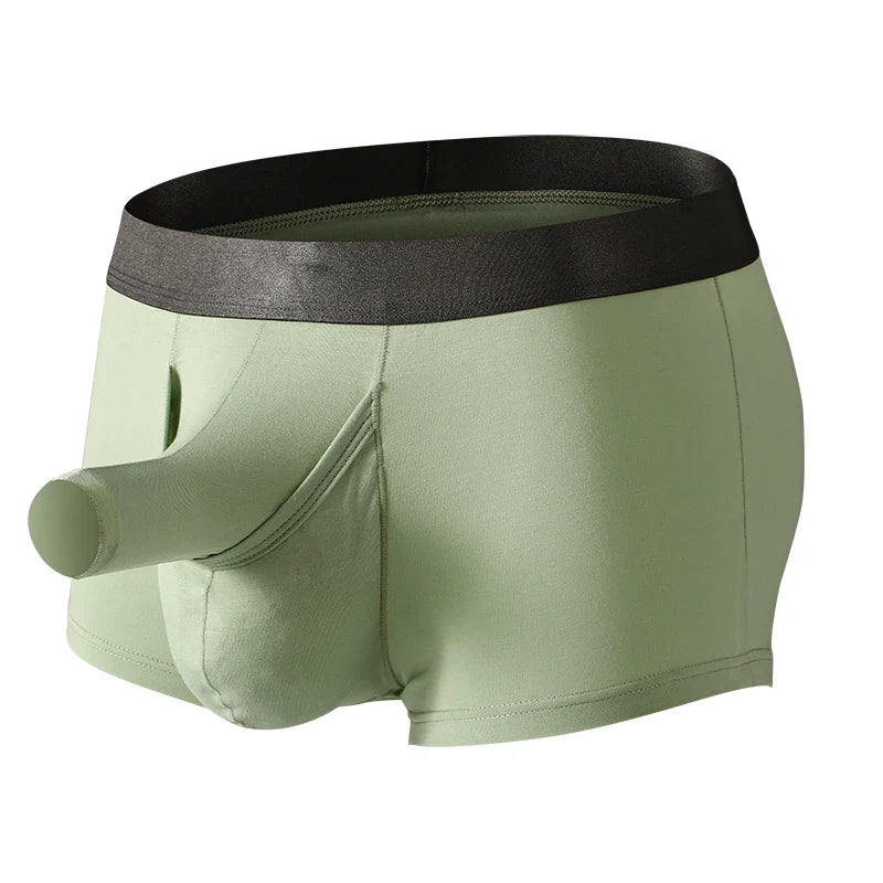 Men Boxers Sexy Underwear Long Penis Pouch Boxershorts Underpants Male hombre Elephant Bulge Panties Lingerie