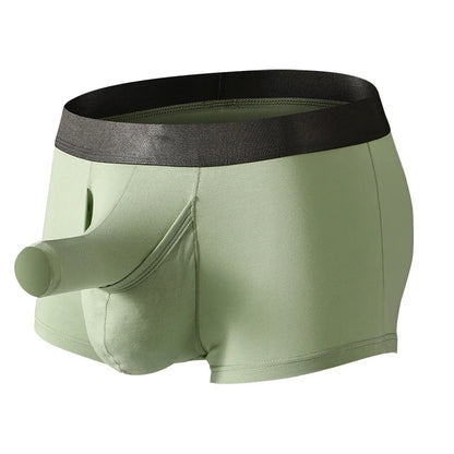 Men Boxers Sexy Underwear Long Penis Pouch Boxershorts Underpants Male hombre Elephant Bulge Panties Lingerie