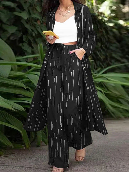 ZANZEA Fashion Autumn Long Sleeve Shirt 2PCS Women Suits Matching Sets Solid Loose Pant Sets Casual Wide Leg Trousers Oversized