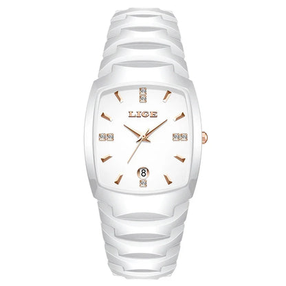 Women's Tonneau Crystal Marker Bracelet Watch