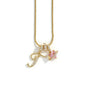 Gold Color Zircon Flower Pendant Necklace Female A-Z 26 Letter Alphabet Wedding Jewelry Gift for Women