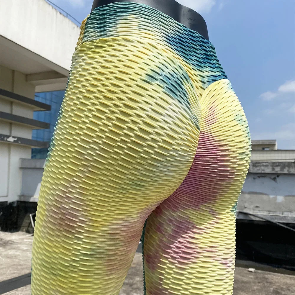 Yoga Clothes Pants Jacquard Peach Hip Tie Dye Women's Gym Legging Sport Outfit for Woman Yoga Wear Leggings Sport Women Fitness