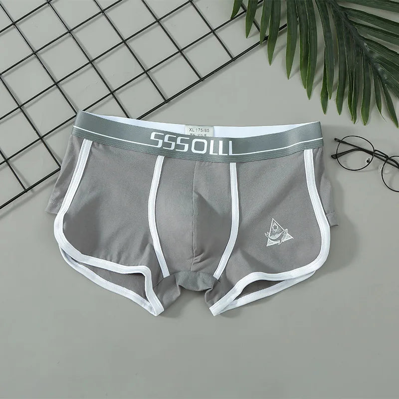 Large Size Men Cotton Underpants Breathable Comfortable Underwear Mid-rise Boxer Shorts Fashion Printed Sexy U Pouch Panties