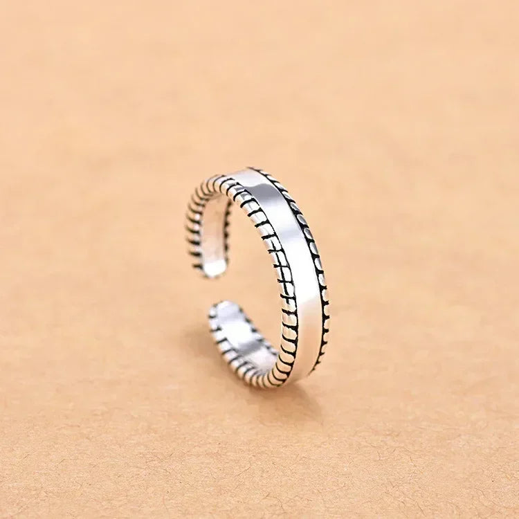 Hot 925 Sterling Silver Ring AAA Zircon Adjustable Simplicity Fashion Exquisite Women Jewelry Accessories Wedding Party Gift