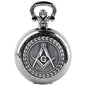 Free and Accepted Masons Glass Dome Pocket Watch with Chain Fashion Necklace Pendant Chain Jewelry Gifts Men Women Clock
