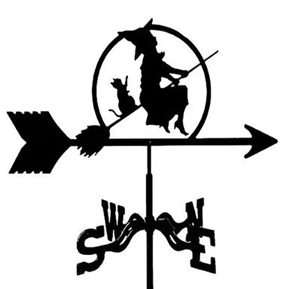 Metal Weathervane,Witch Iron Weather Vane,Sea Rover Wind Direction Indicator,Garden Decoration,Outdoor Roof Decoration,Gardening