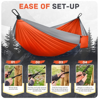 Camping Hammock Lightweight, Portable Hammocks Parachute Hammock with