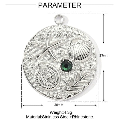 3pcs/Lot Stainless Steel Enamel Plam Flip Flop Shell Diy Charm Women Watermelon Strawberry Necklace Pendant Summer Ocean Jewelry