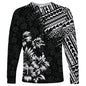 2024 new men's long-sleeved t-shirt 3d printed Polynesian flower print men's autumn tops casual round neck street t-shirt