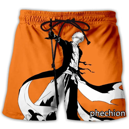 phechion New Fashion Men/Women Anime BLEACH 3D Print Casual Shorts Novelty Streetwear Men Loose Sporting Shorts L22