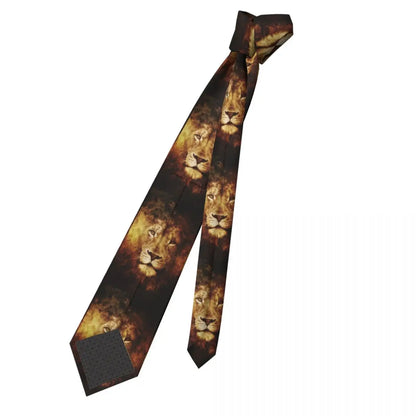 Fashion Lion Of Judah Jesus Necktie for Men Personalized Silk Christian Faith Judah Business Tie