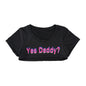 Short Sleeve Crop Top Men Sexy Scoop Neck T Shirts Summer Y2k Yes Daddy Printed Letters Man Clothes Tops Party Costume