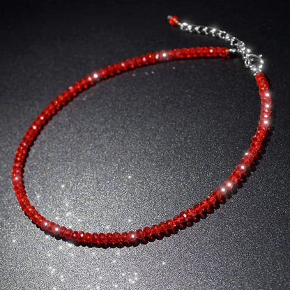 Sparkling Classic Noble Multi-color Artificial Crystal Necklace Neck Jewelry For Birthday Valentine's Day Lovers Gifts