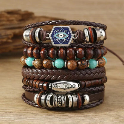 Vintage Casual 6 Pc/set Handmade Men Women Bracelets