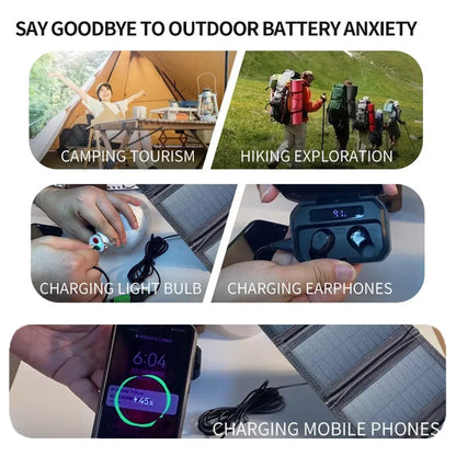 Backpack Pocket Carry Portable Foldable Waterproof Solar Charger 25W 100W Dual USB Travel Emergency Gear For Smartphone Tablet