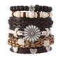 Vintage Ethnic Style Woven Leather Bracelet For Men Bohemian Cross Butterfly Life Tree Leather Bracelets Gifts For Friend