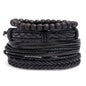 Modyle Multi-layer Gothic Leather Bracelet Set Punk Viantage Wings Charms Handwoven Bracelets for Men Jewelry Gifts