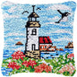 Lighthouse Sailing Latch Hook Set Embroidery Latch Hook Kit Marine Animals Latch Hook Pillow Set Button Pad Package Handmade DIY