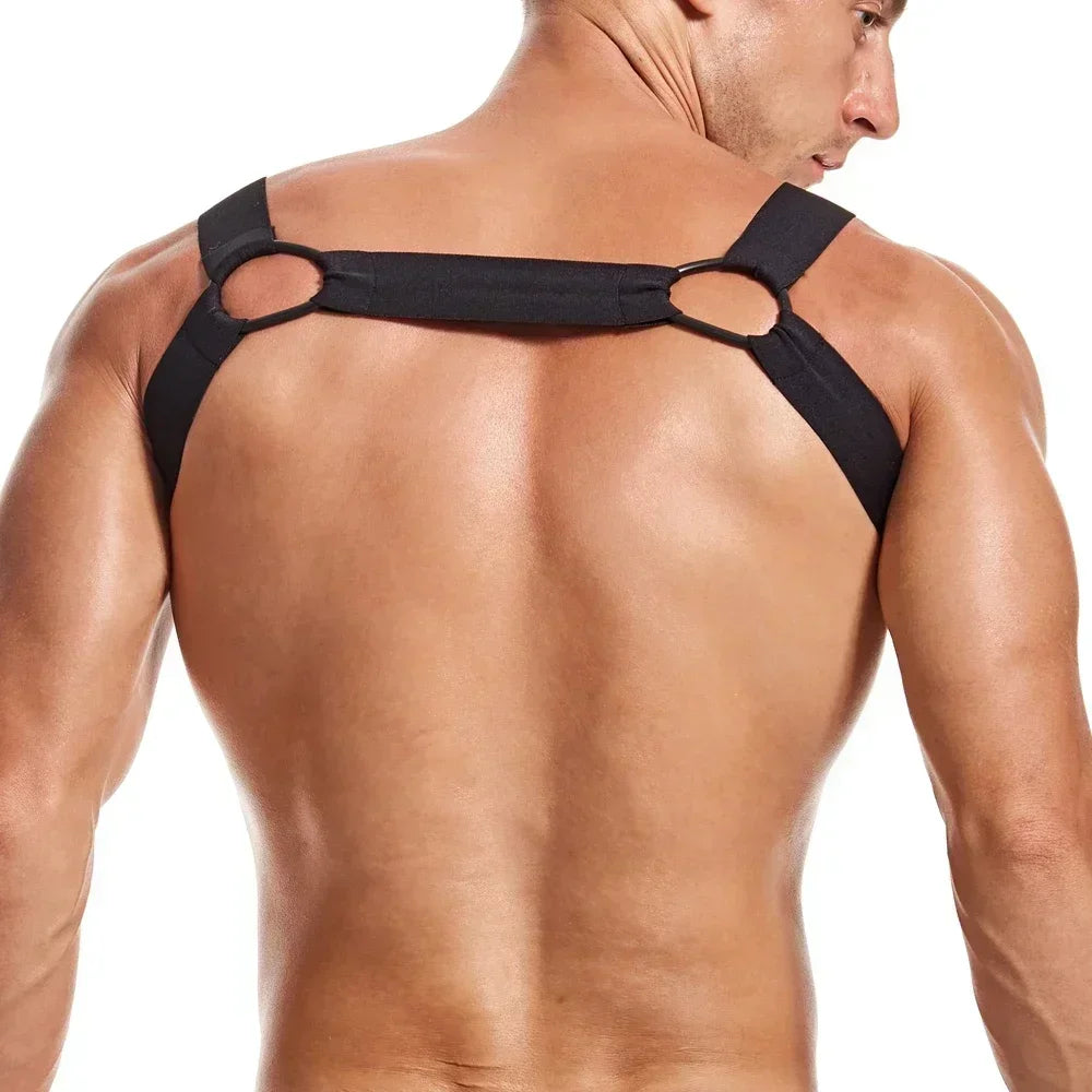 Gay Man Harness Sissy Fetish Man Rave Costumes Lingerie Sexy Open Ass Breast Hot Sexual Body Belt Temptation Party Exotic Tanks