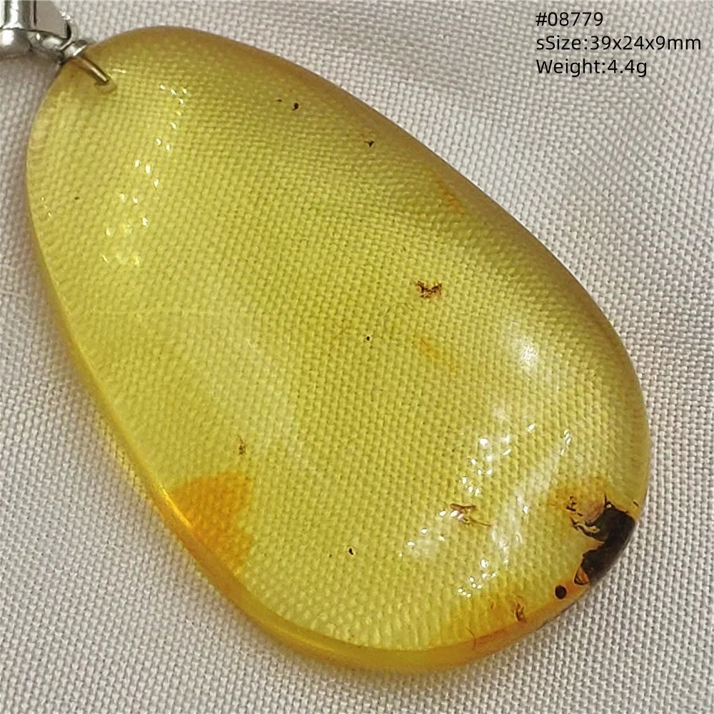 Natural Amber Pendant From Baltic Flower Yellow Amber Water Drop Women Men Jewelry Reiki Stone Women Men AAAAAAA