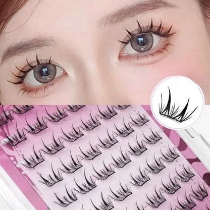Self Adhesive Cluster Lash Extensions No Glue Needed Fluffy Manga Individual Lashes Reusable False Eyelashes For Daily Makeup