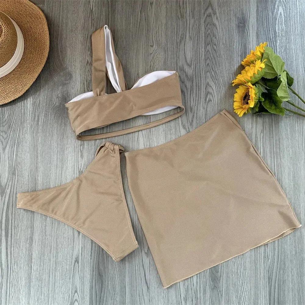 Women's 3-Piece Swimsuit Set Women's Swimsuit 3-Piece Set - Floral Lace-Up - Trendy Design