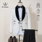 ST Cassy High Quality Luxury Men's Suit 3 Piece Set Dinner Black Party Tuxedo Banquet Attire Fashion Male Groom Wedding