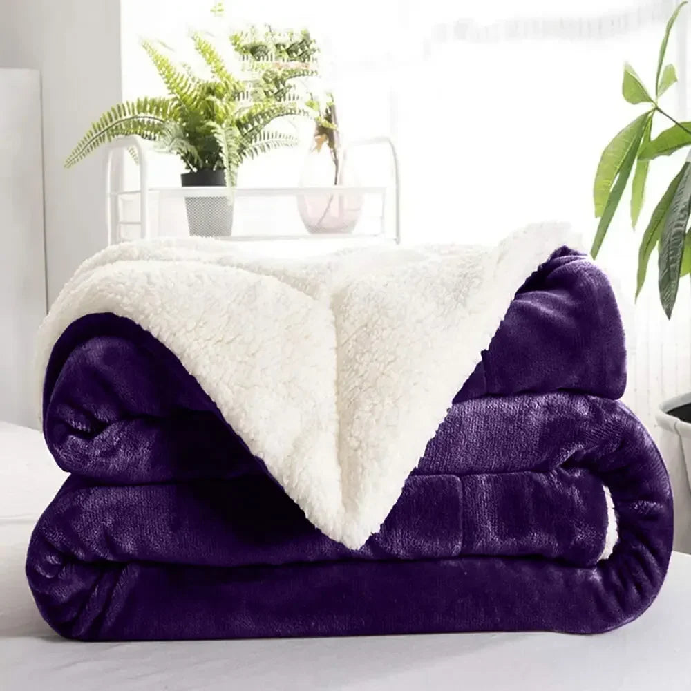 Sherpa Blanket Twin Thick Warm Blanket for Winter Bed Super Soft Fuzzy Flannel Fleece/Wool like Reversible Velvet Plush Blanket