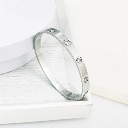 New Design Gold Color Zircon and Cross Nut Nail Bracelet Gold & Bangle