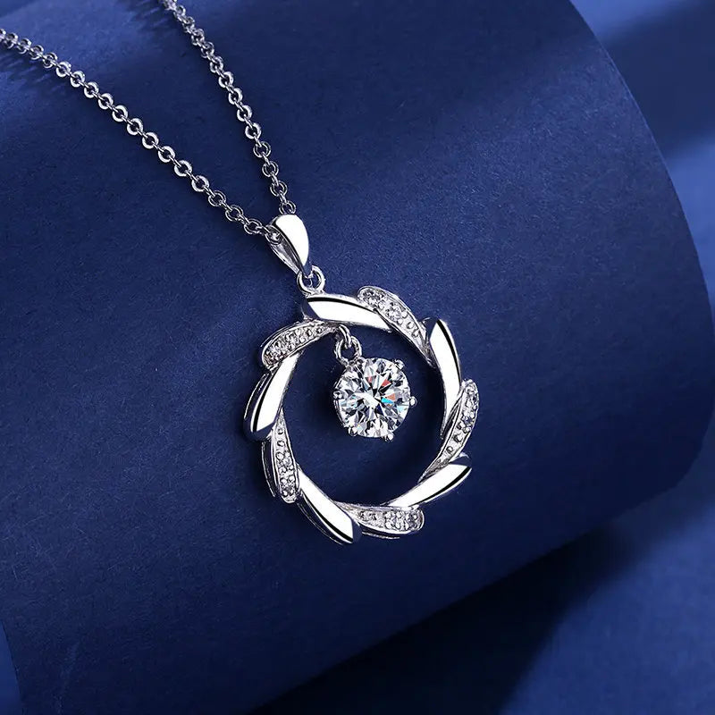 925 Silver Necklace Pendant Shining Zircon for Women Wedding Sterling Silver Jewelry Engagement Charm Party Gift royal