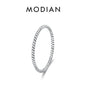 MODIAN 925 Sterling Silver Simple Fashion Stackable Ring Classic Wave Geometric Exquisite Finger Rings For Women Party Jewelry