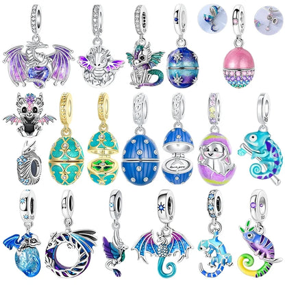 925 Sterling Silver Can Be Opened Pandant Easter Egg Charms Beads Fit