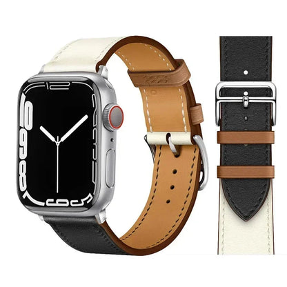 Leather Watch Straps For Apple Watch Band 46mm 44mm 49mm 45mm 42mm 40mm 41mm Bracelet Iwatch Series 11-10-9-8-7-6-5 Se-Ultra 2/3